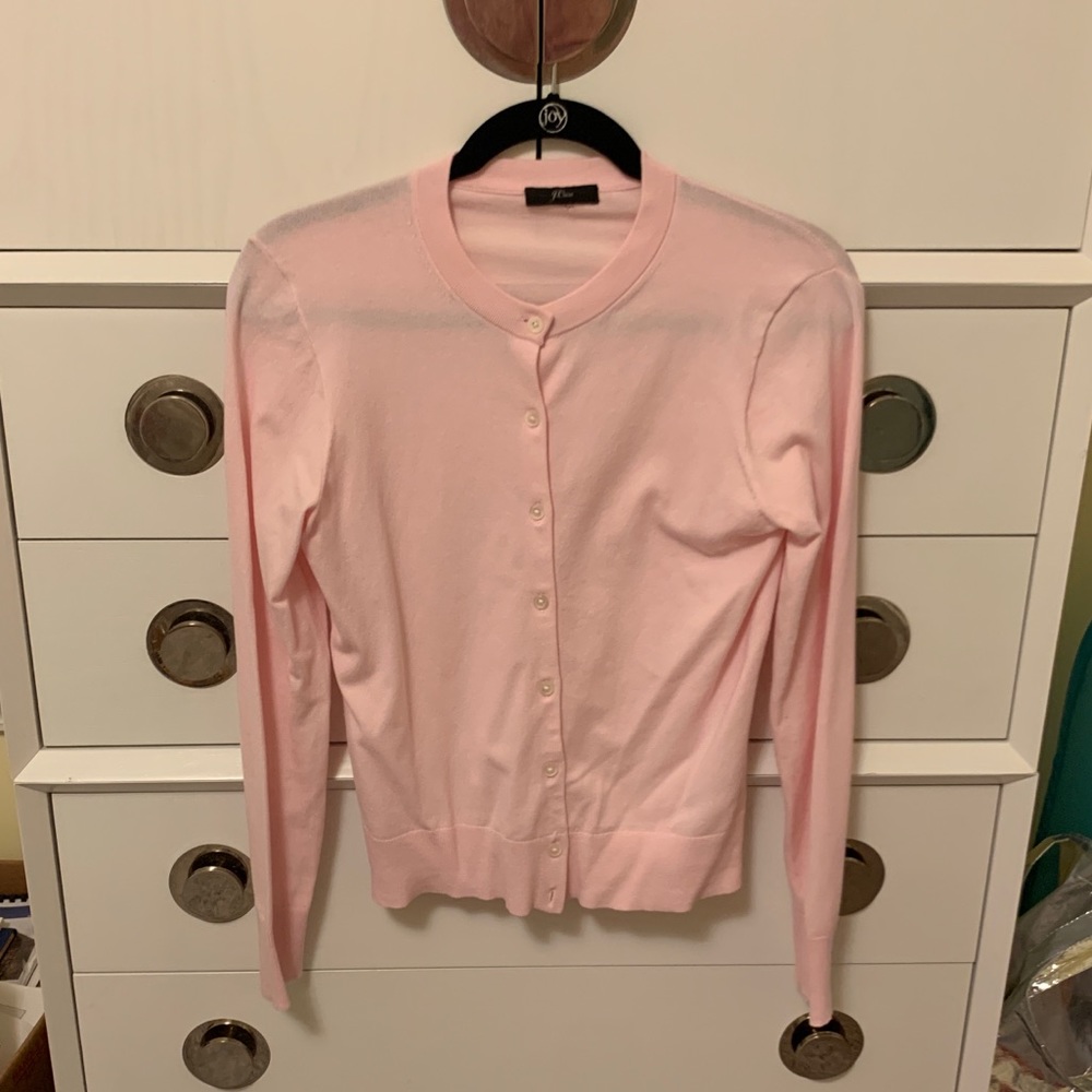 J Crew light pink cardigan